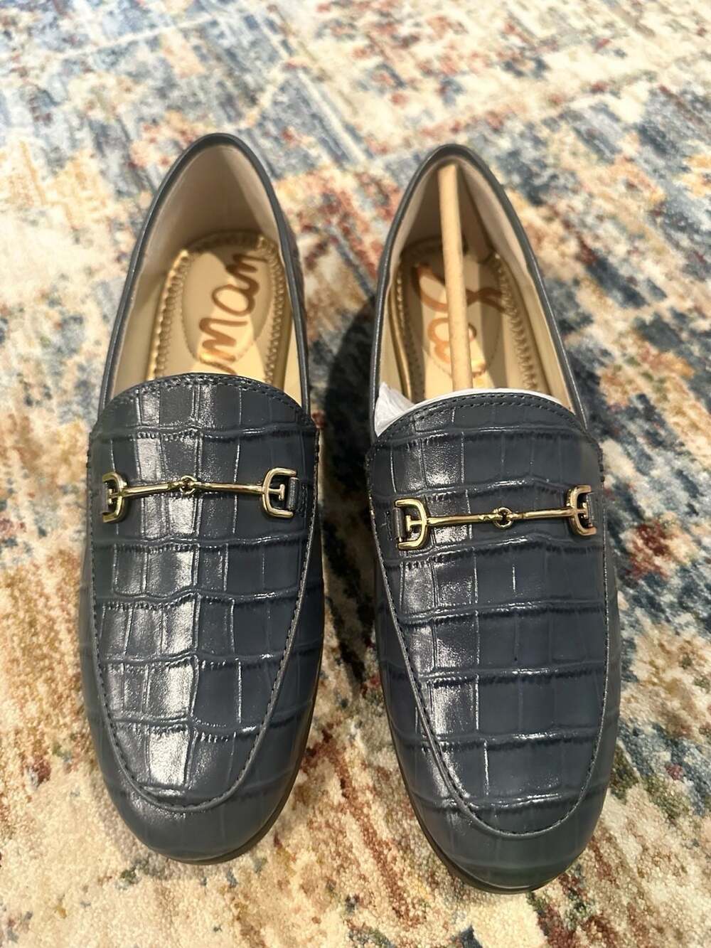 Sam Edelman Loraine Bit Loafer Grey Croco Leather
